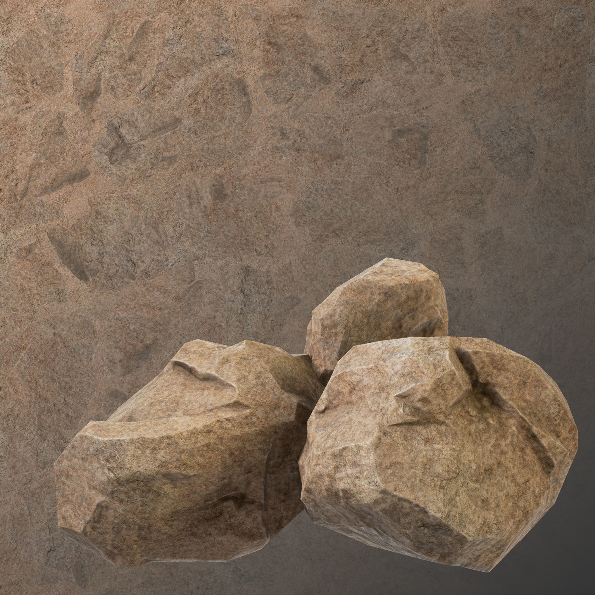 Stone Set rock texture Low-poly 3D model_50