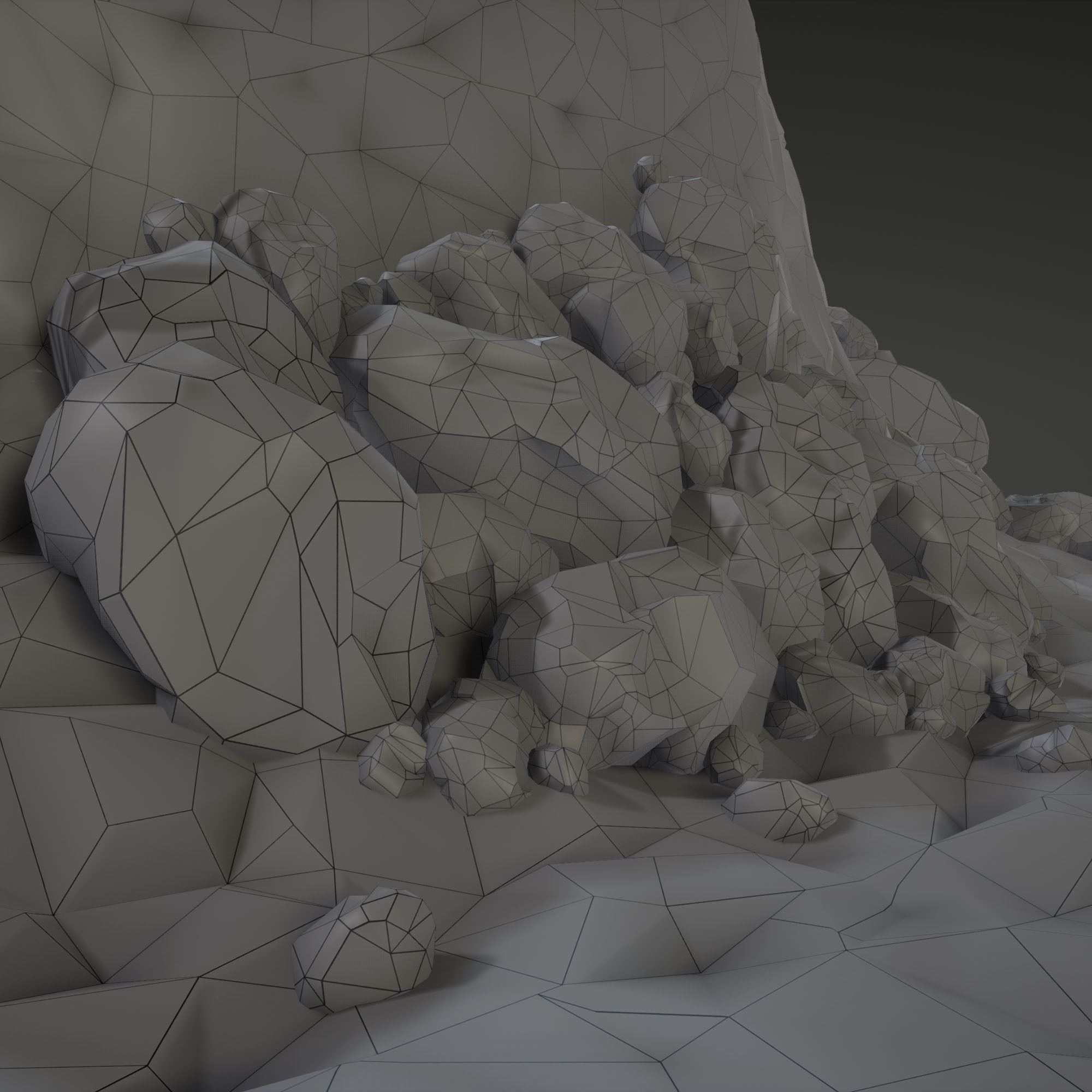 Stone Set rock texture Low-poly 3D model_1