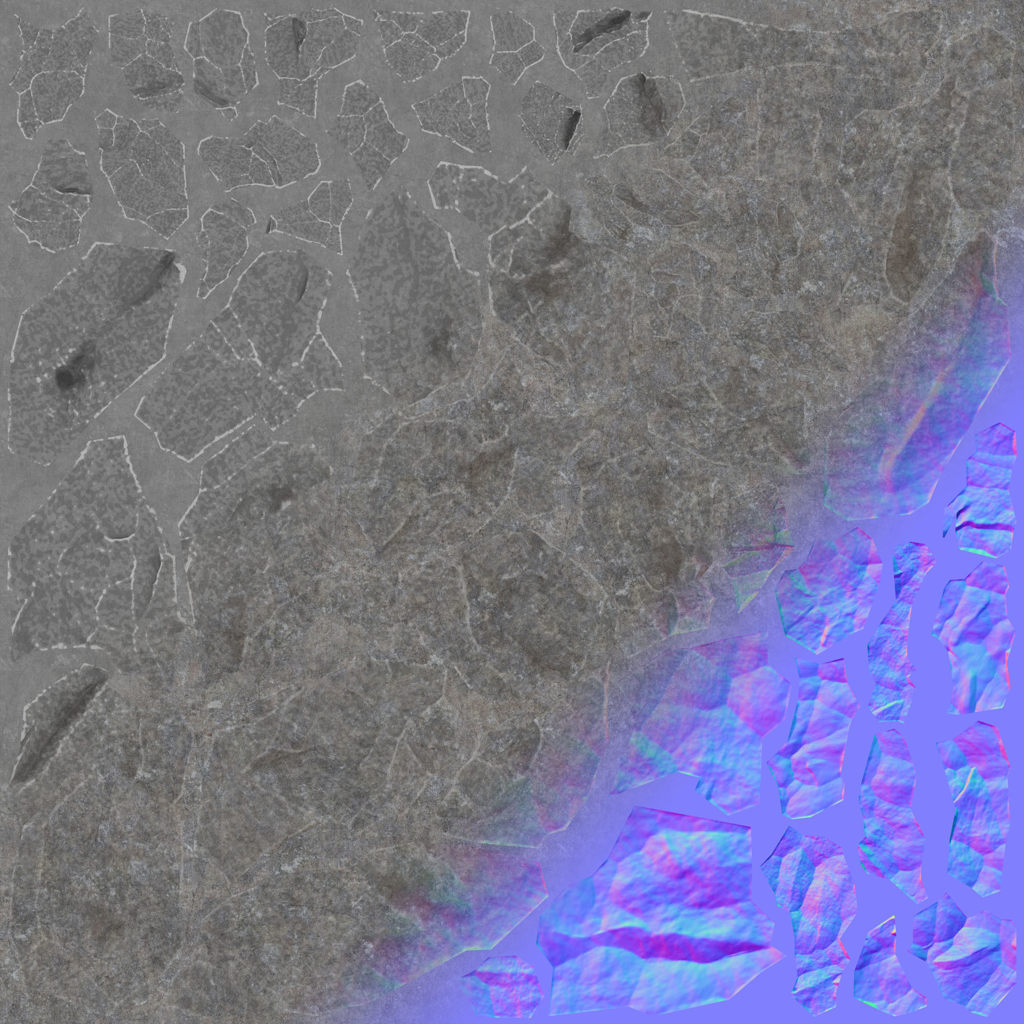 Stone Set rock texture Low-poly 3D model_44