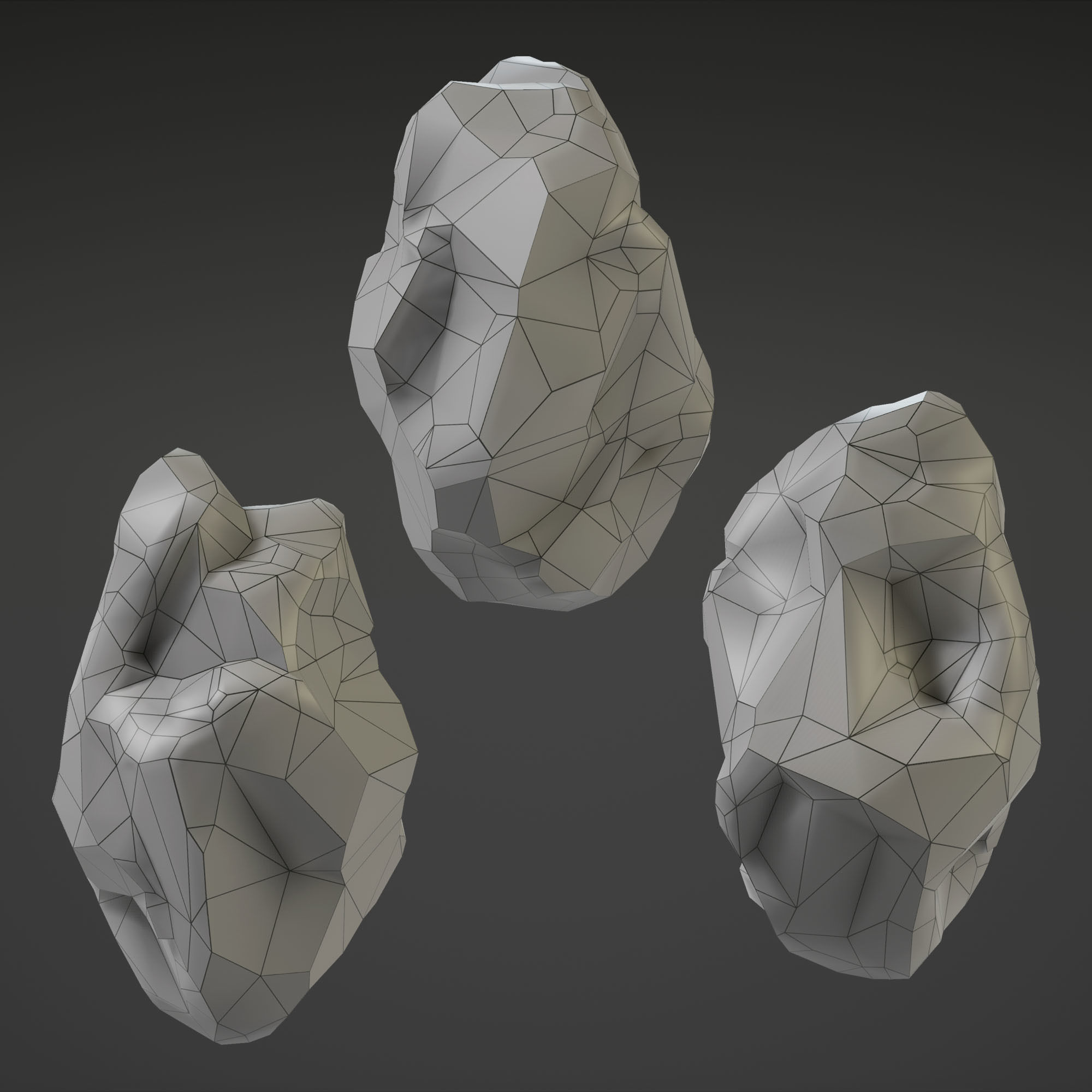 Stone Set rock texture Low-poly 3D model_14