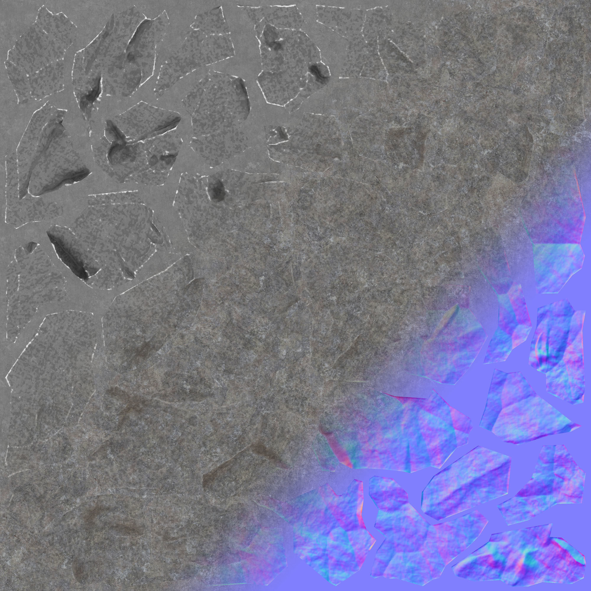 Stone Set rock texture Low-poly 3D model_43