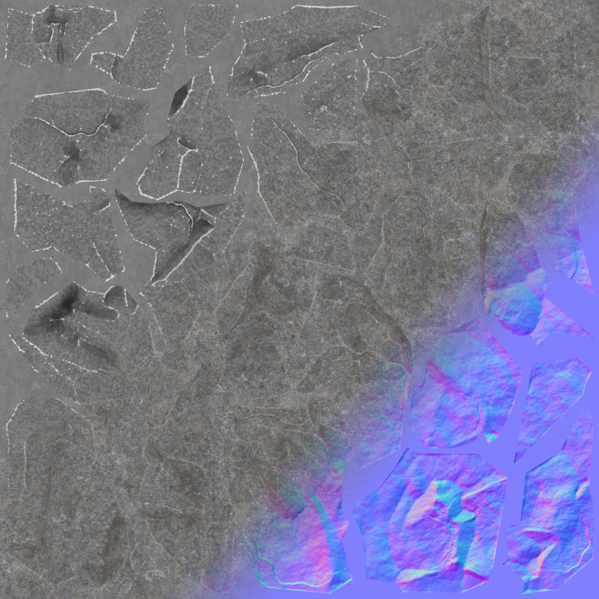 Stone Set rock texture Low-poly 3D model_41