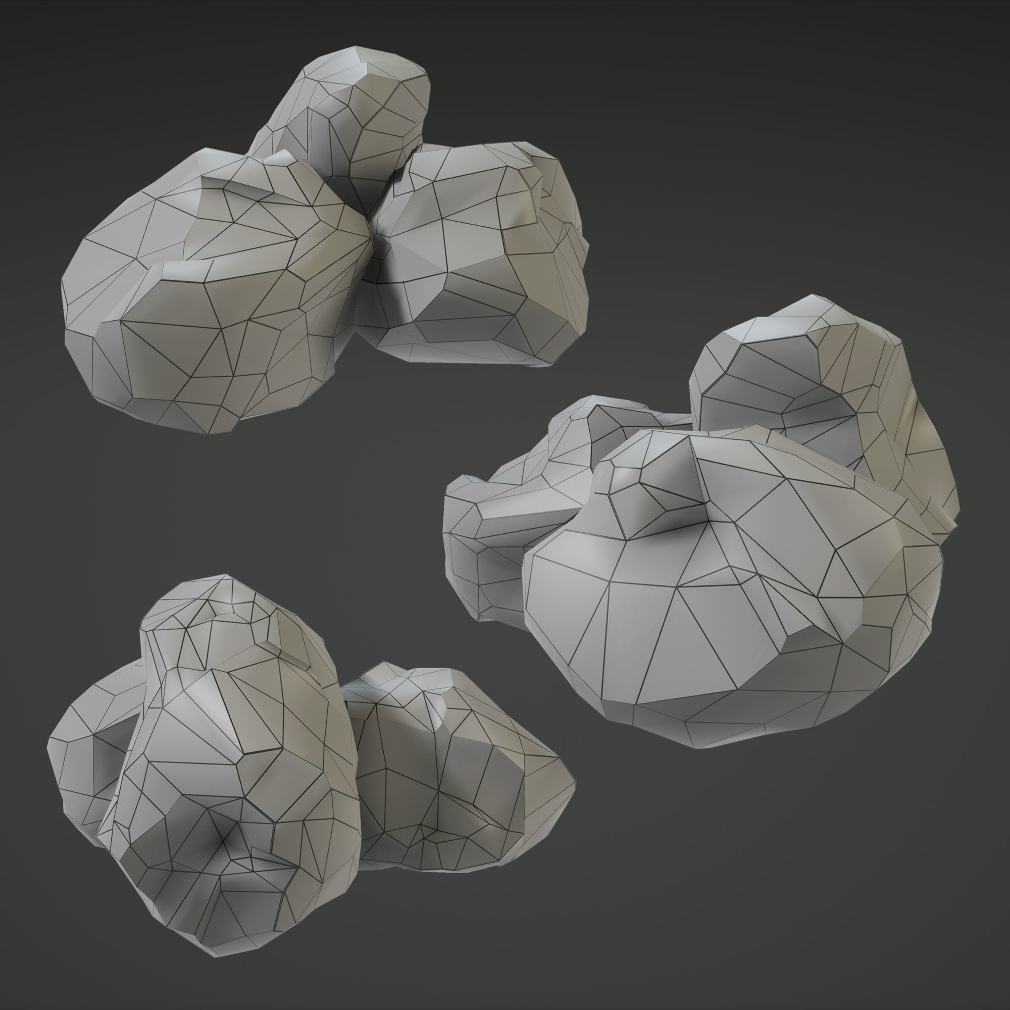 Stone Set rock texture Low-poly 3D model_24