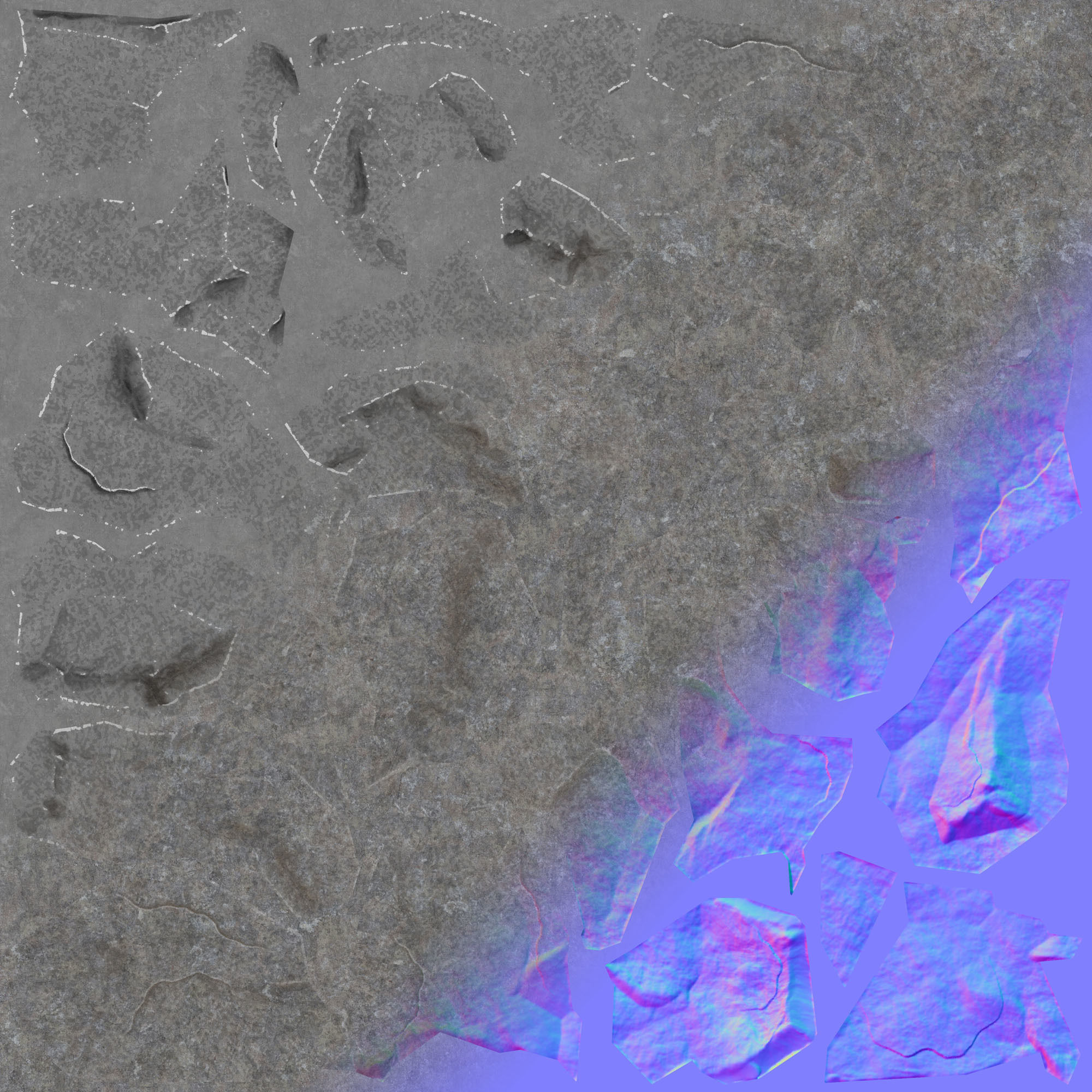 Stone Set rock texture Low-poly 3D model_42