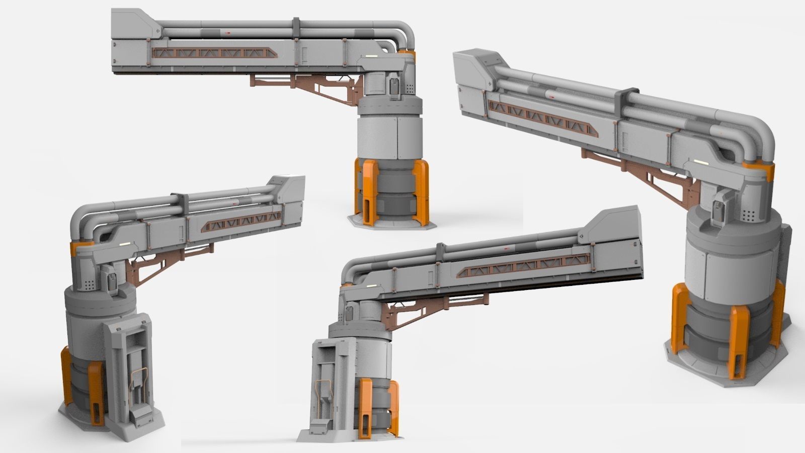 sci-fi Architecture kitbash 29 3D model_12