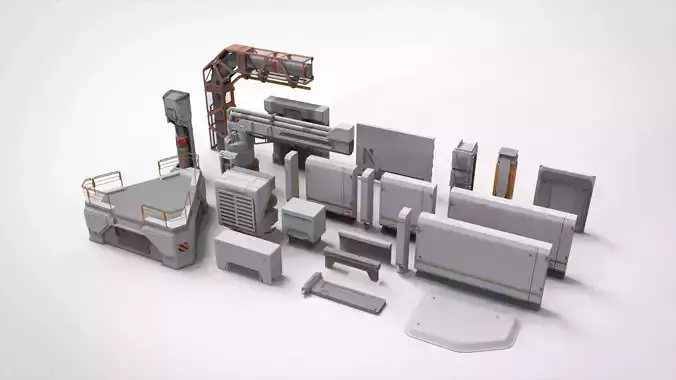 sci-fi Architecture kitbash 29 3D model