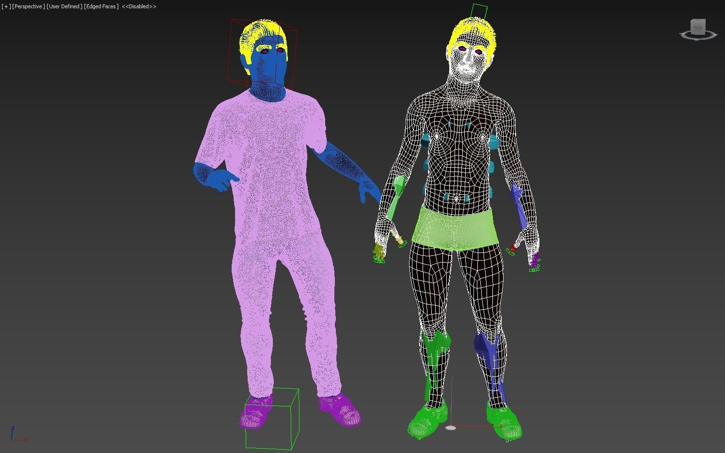 Men real cloth simulation conversation loop animated number 2 3D model_15