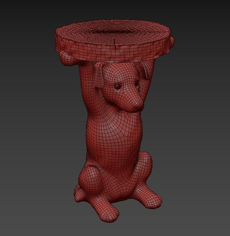 Side Table Animal Mr Jack Low-poly 3D model_6