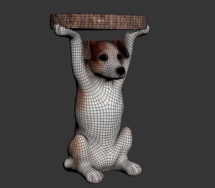 Side Table Animal Mr Jack Low-poly 3D model_4