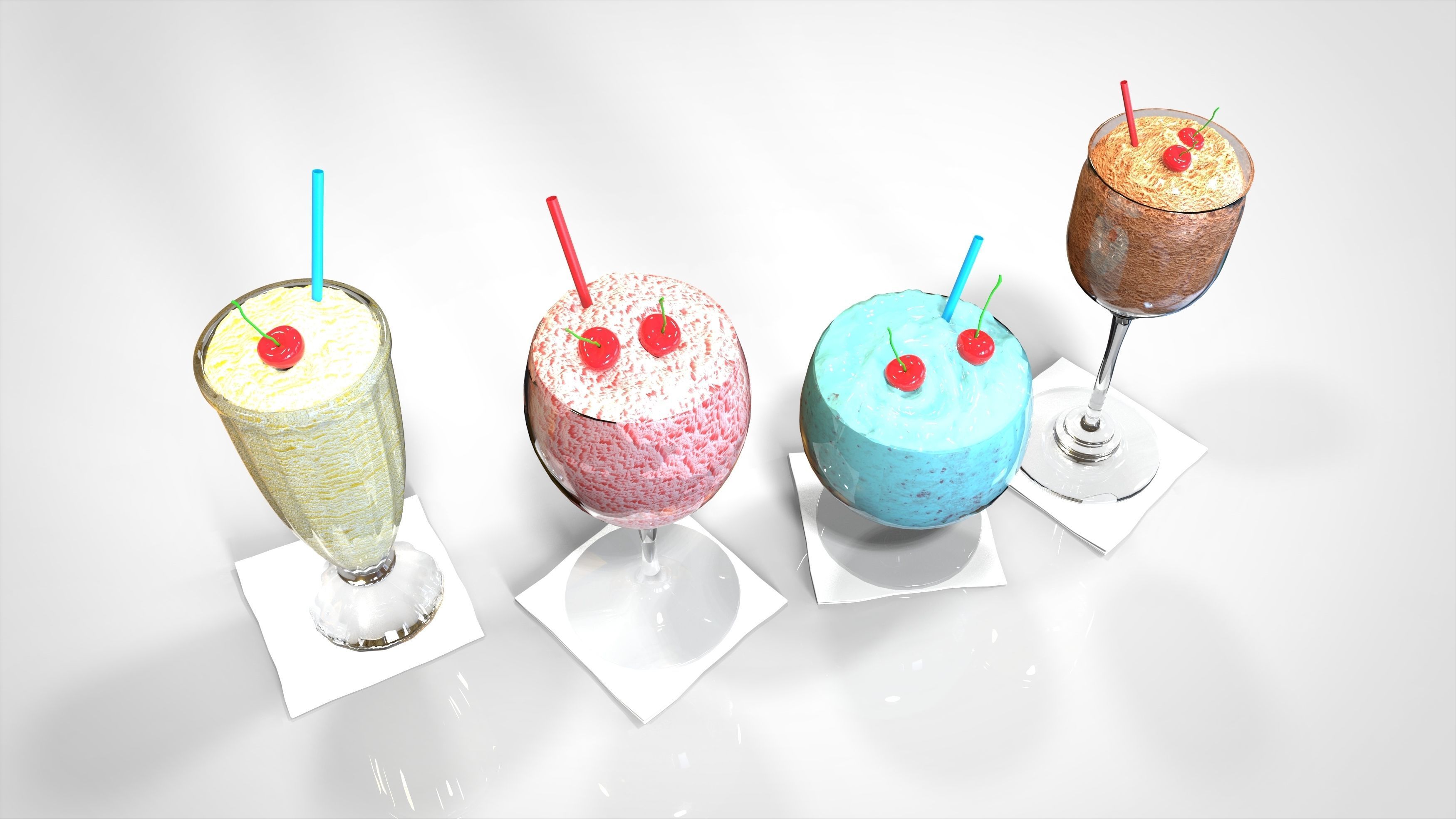 Ice cream in a glass 3D model_8