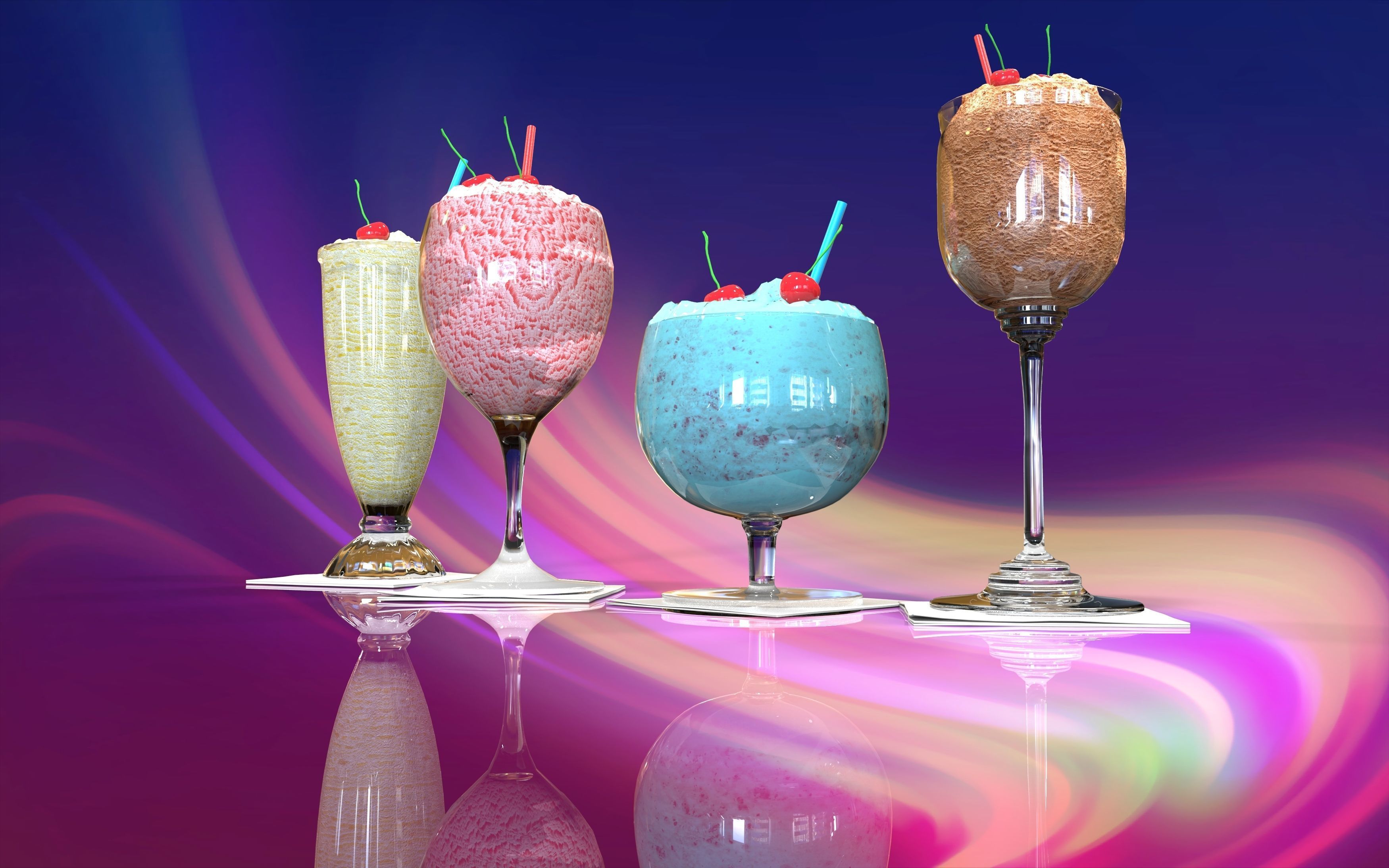 Ice cream in a glass 3D model_3