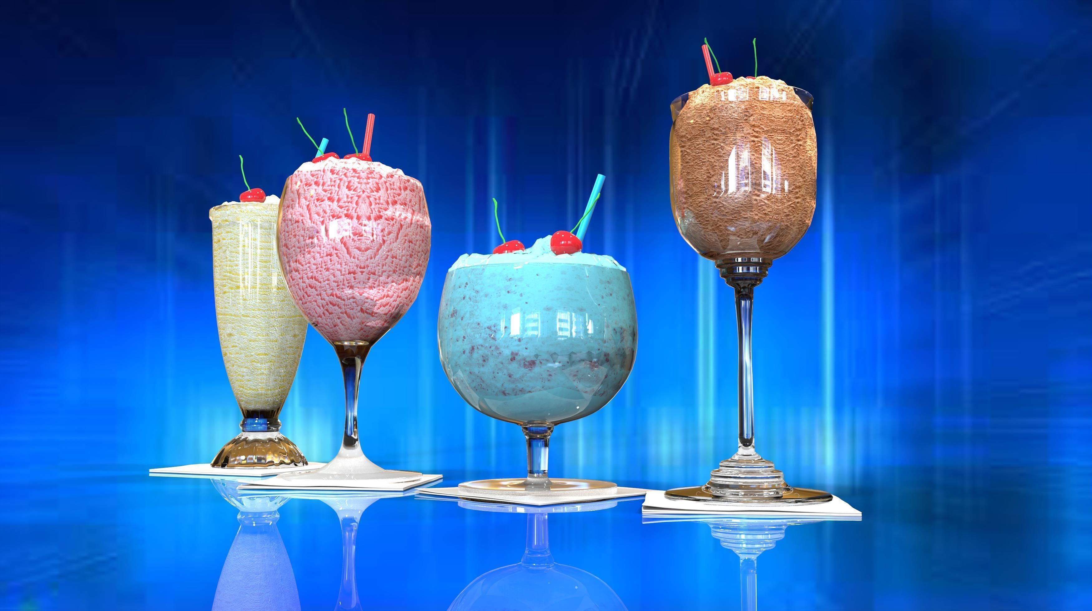 Ice cream in a glass 3D model_7