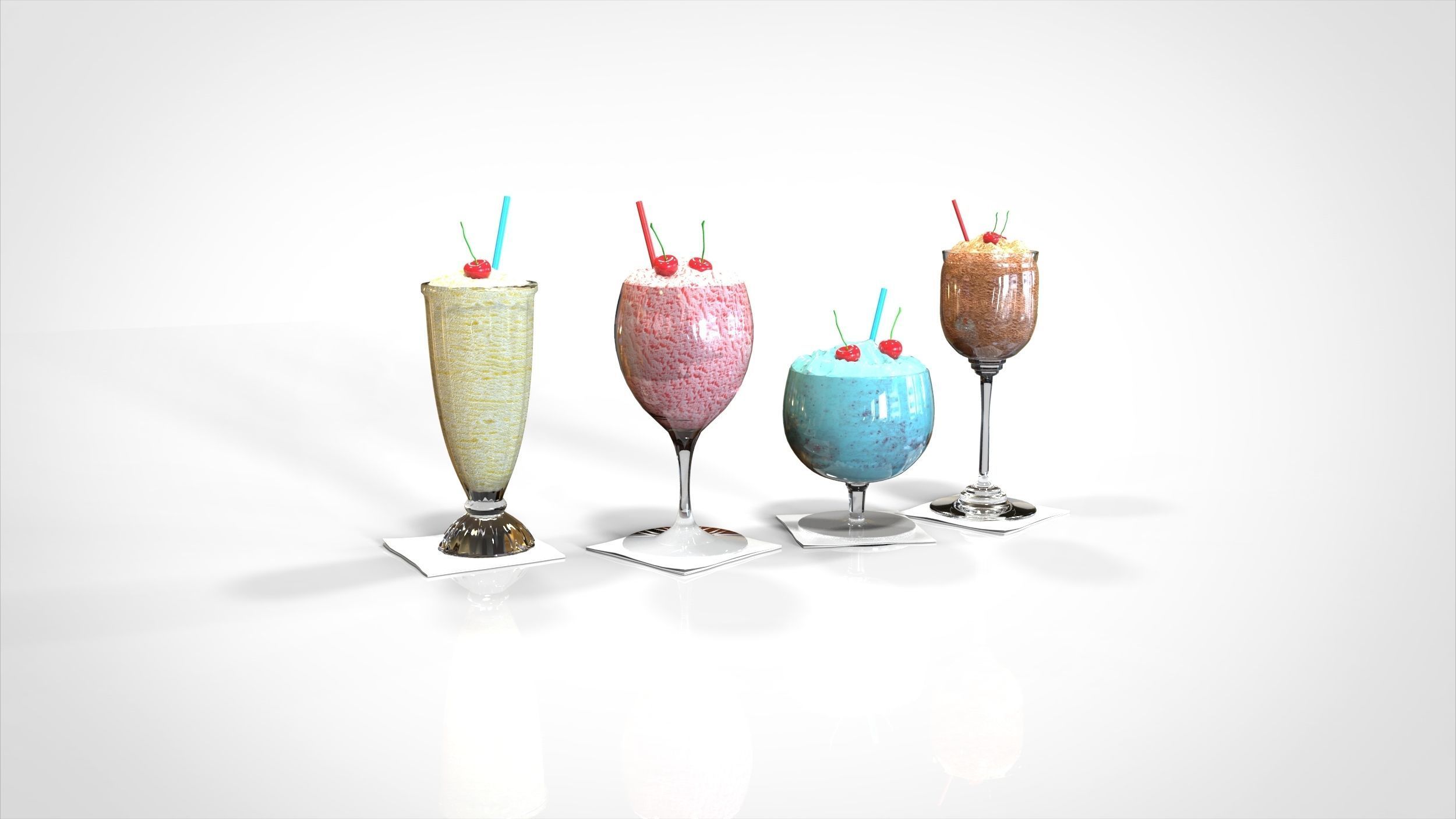 Ice cream in a glass 3D model_9
