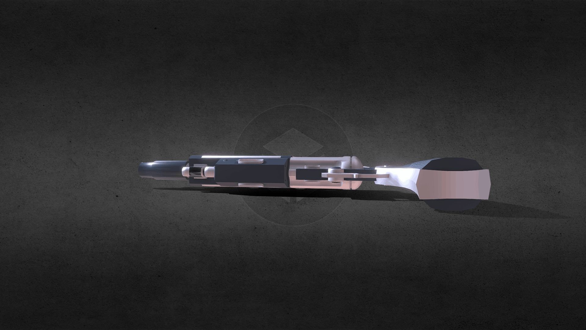 Futuristic Handgun Interceptor Low-poly 3D model_4