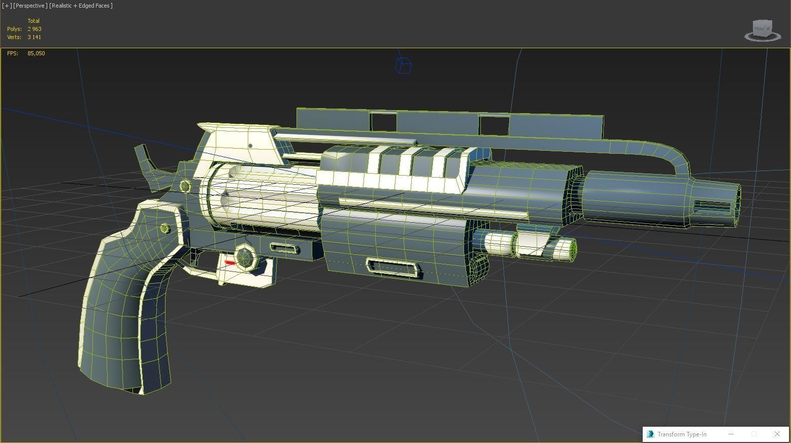 Futuristic Handgun Interceptor Low-poly 3D model_7