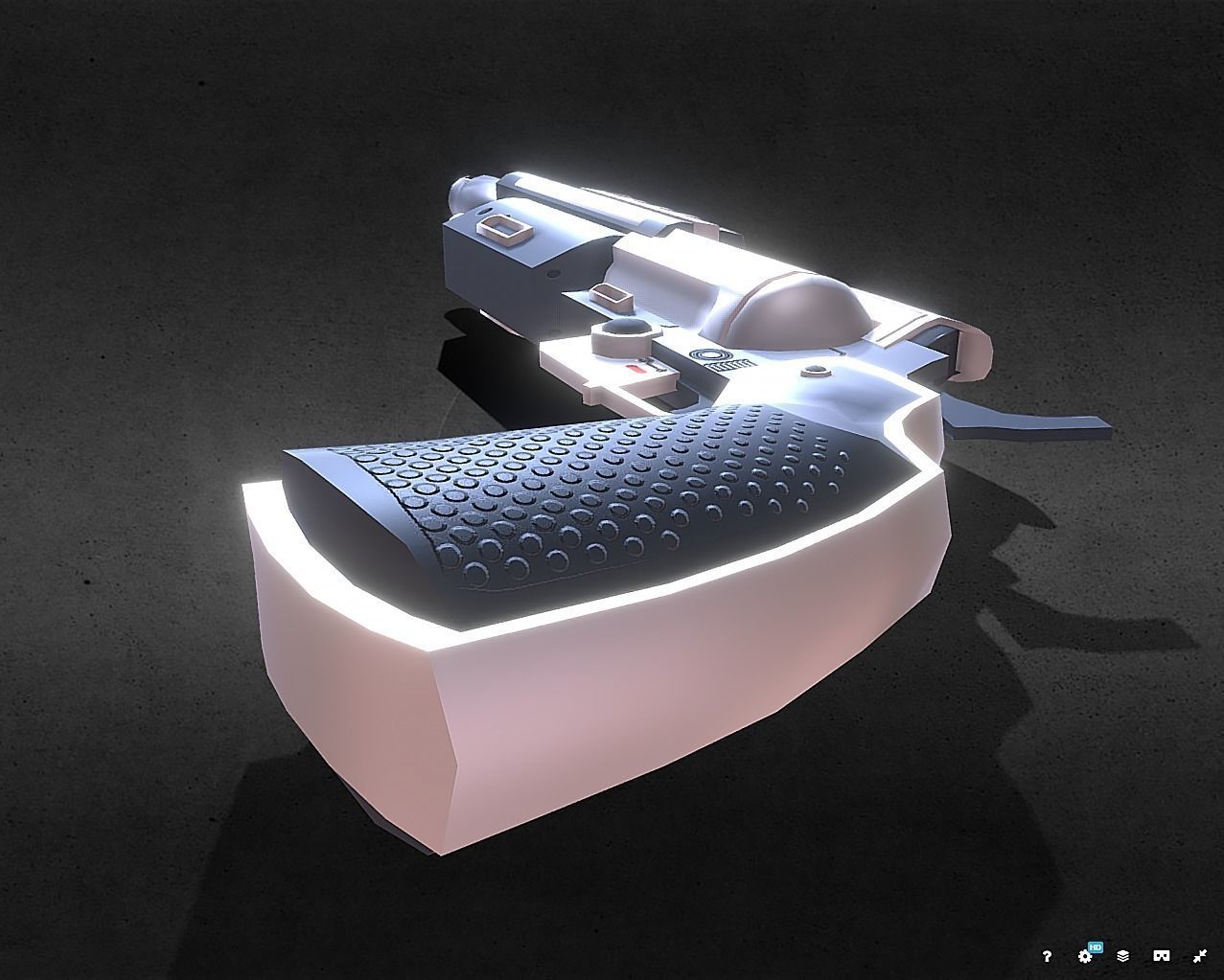 Futuristic Handgun Interceptor Low-poly 3D model_3