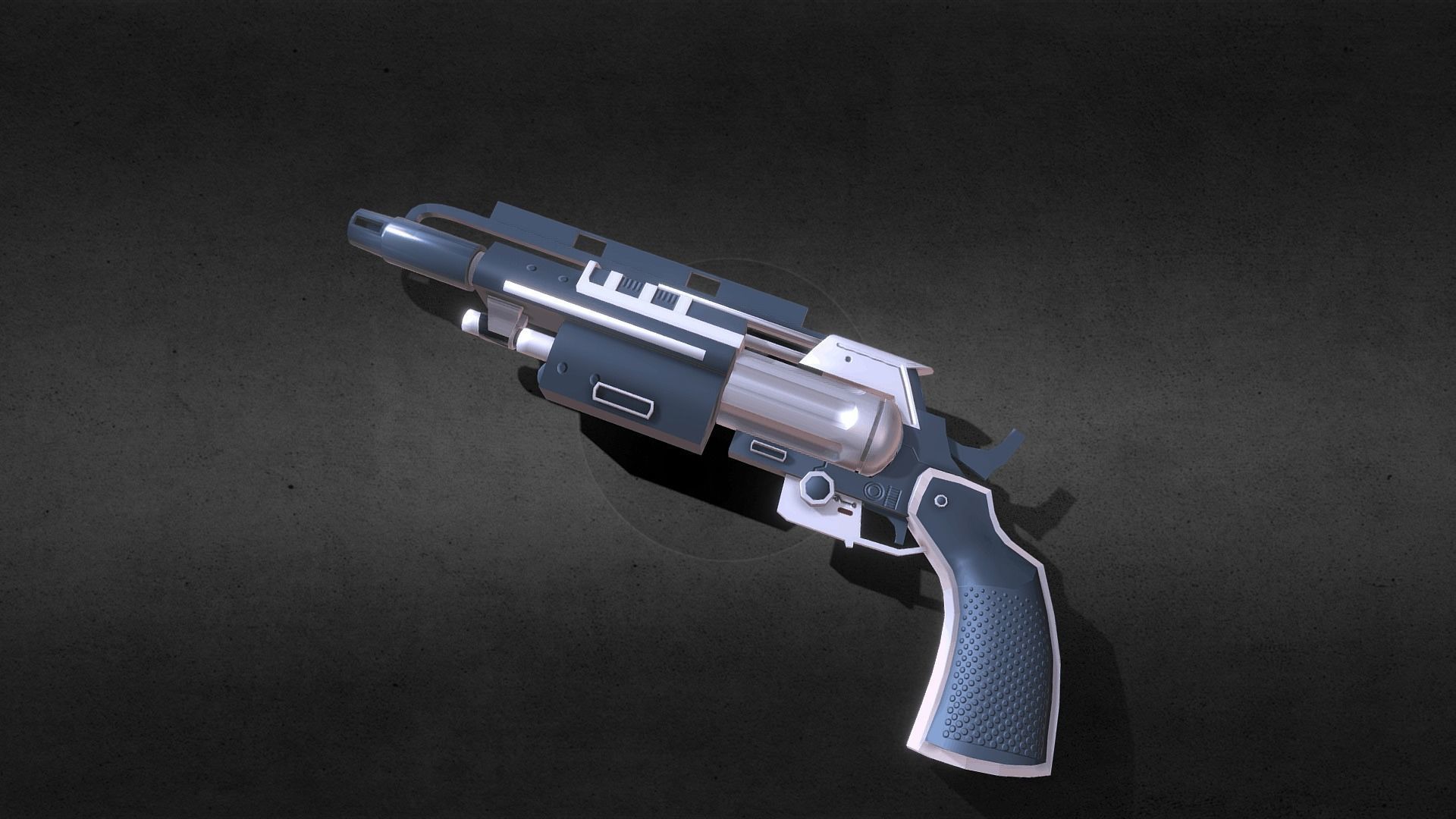 Futuristic Handgun Interceptor Low-poly 3D model_6