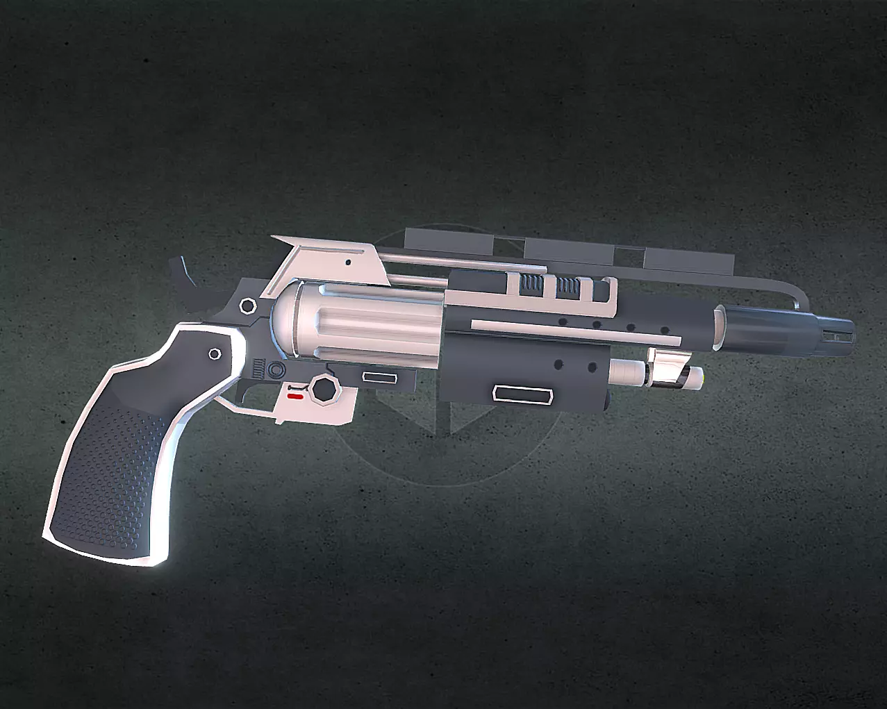 Futuristic Handgun Interceptor Low-poly 3D model_0