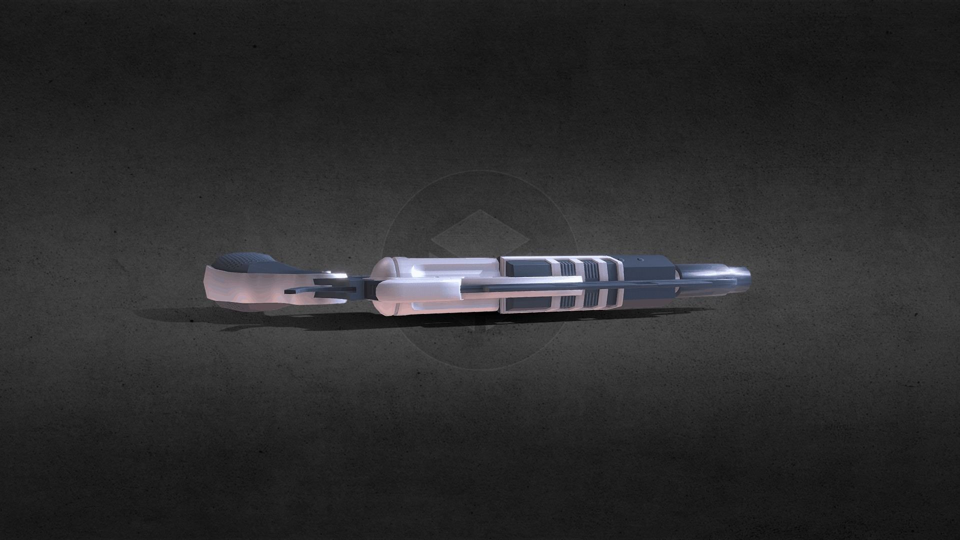 Futuristic Handgun Interceptor Low-poly 3D model_5