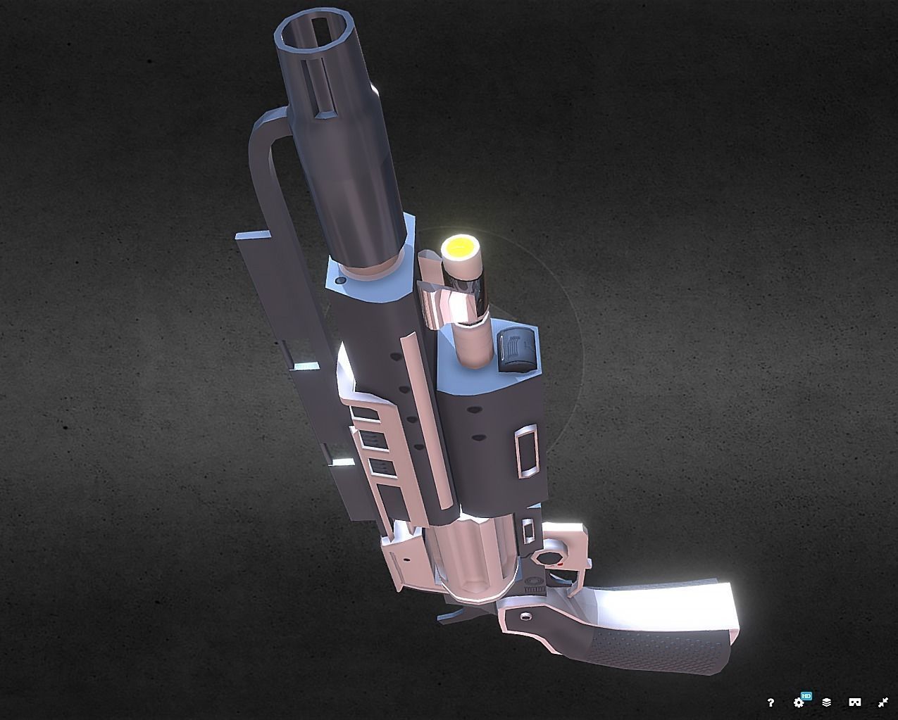 Futuristic Handgun Interceptor Low-poly 3D model_2