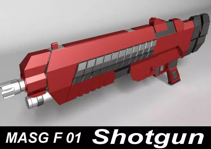 sci fi shotgun 3D model