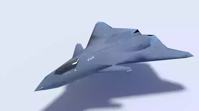 FA-XX fighter jet in flight Low-poly 3D model