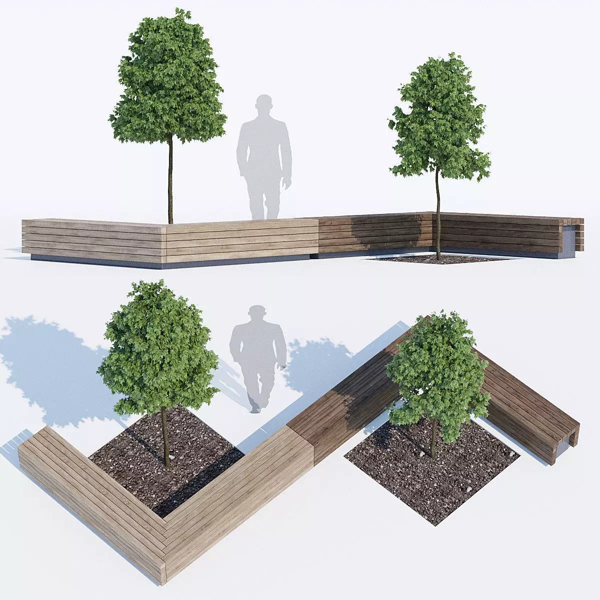 Solid Peano Benches 3D model