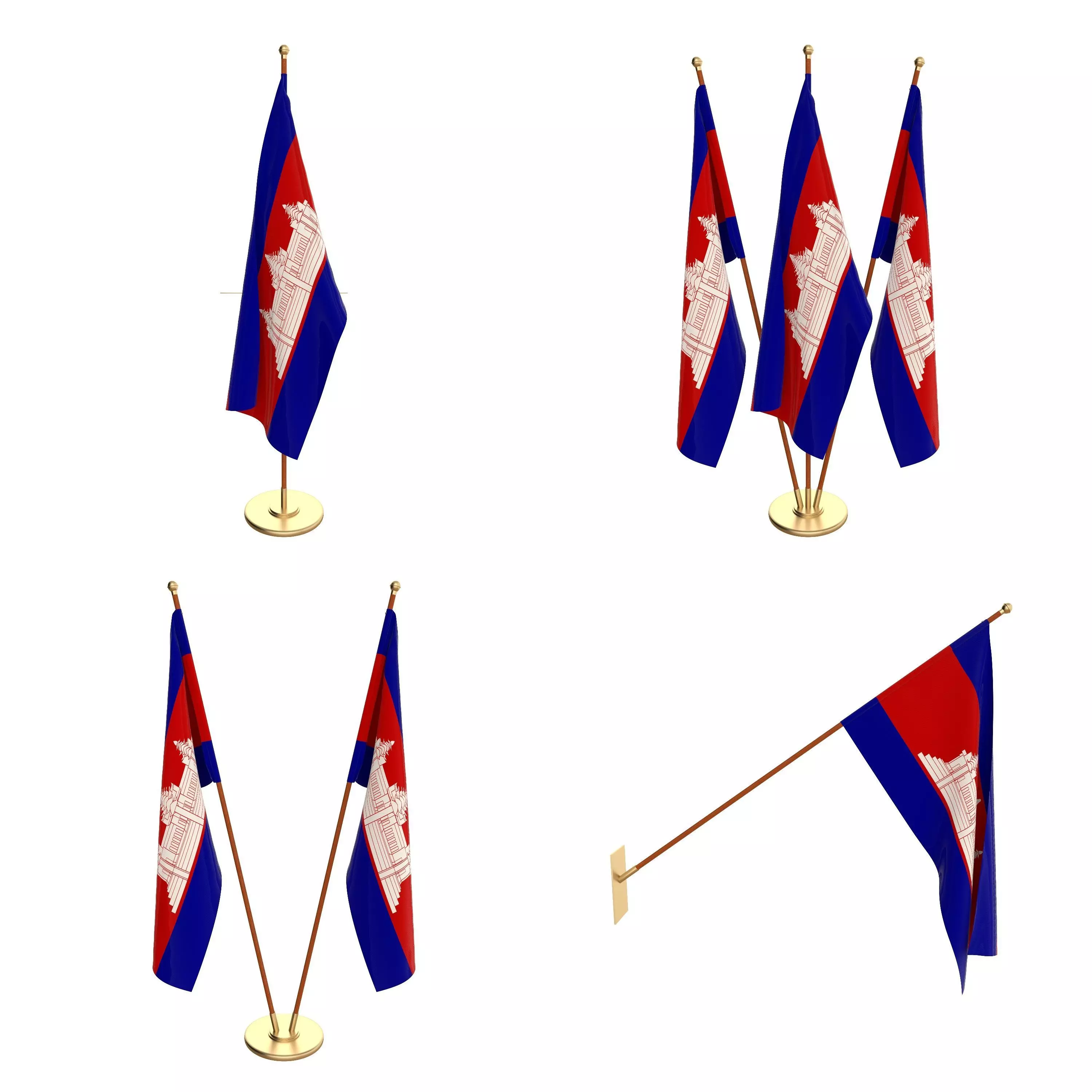 Cambodia Flag Pack 3D model_0