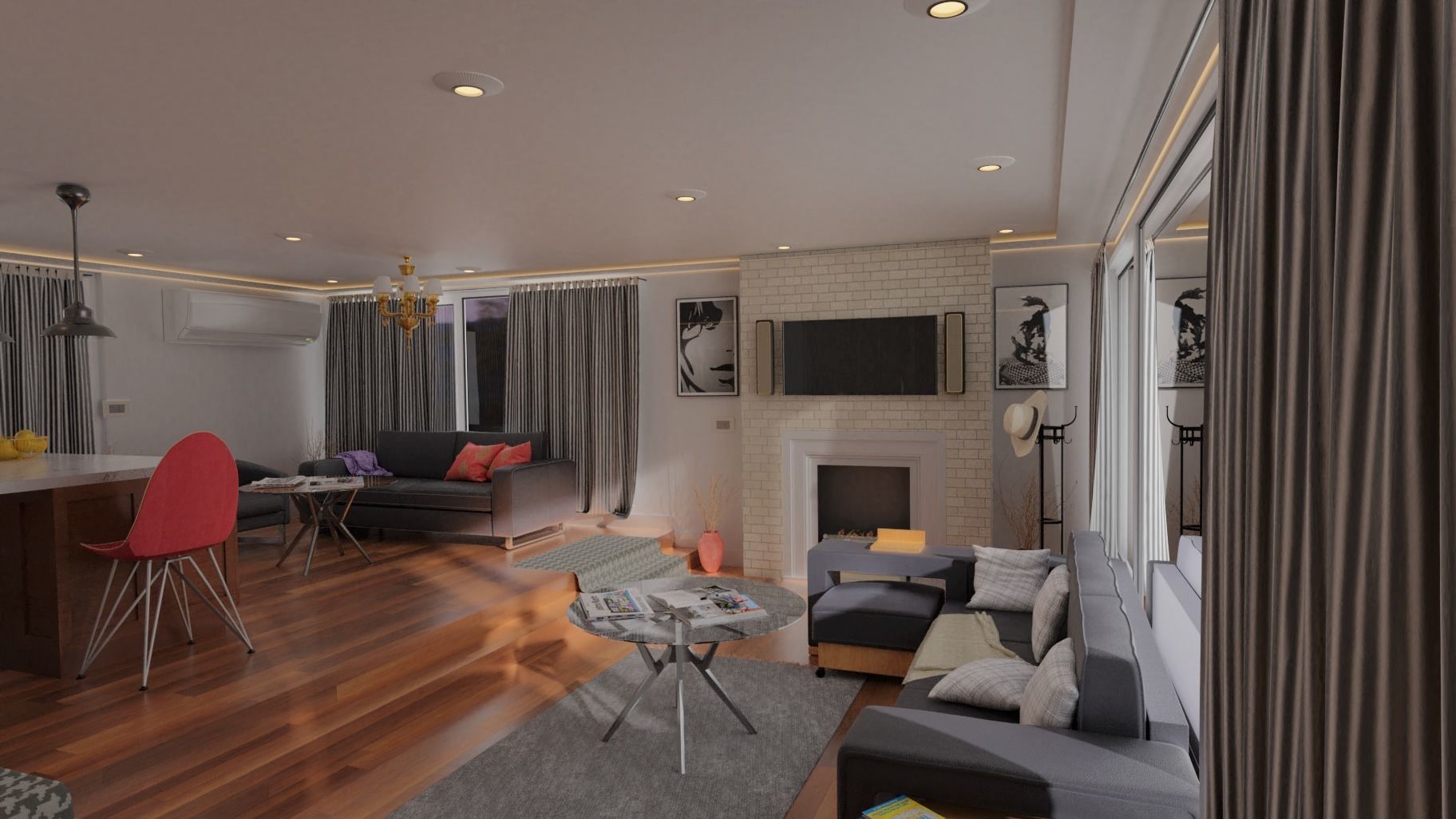 House interior scene 3D model_1