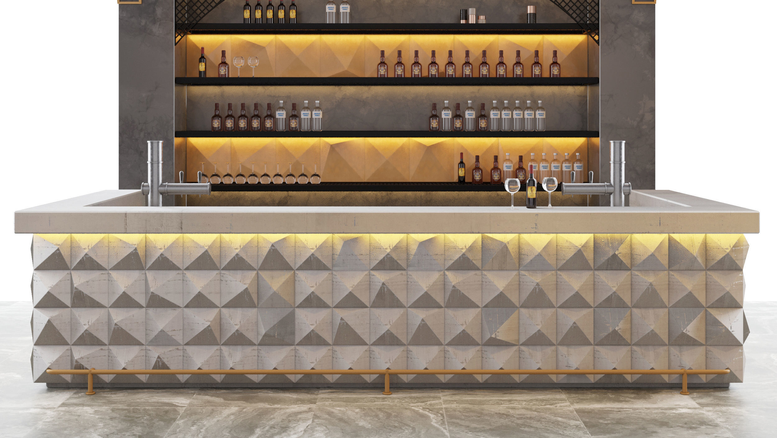 Loft  bar 3D model_4