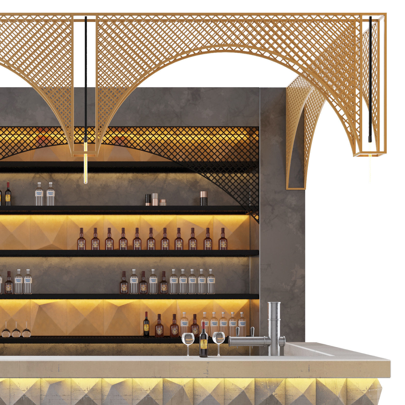 Loft  bar 3D model_3