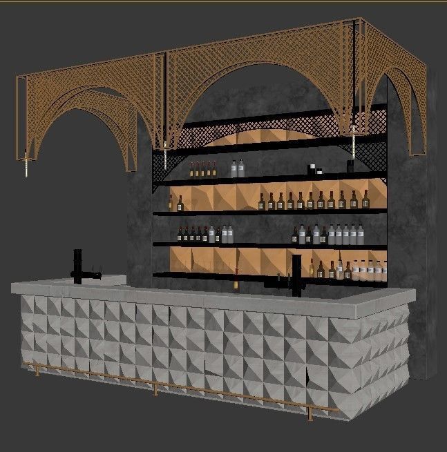 Loft  bar 3D model_7