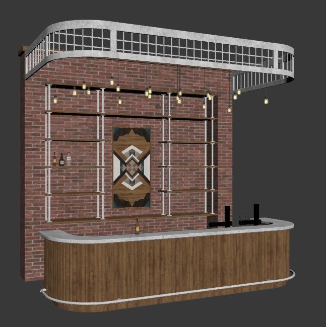 Loft  bar 3D model_3