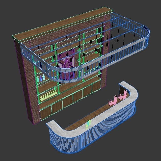 Loft  bar 3D model_5