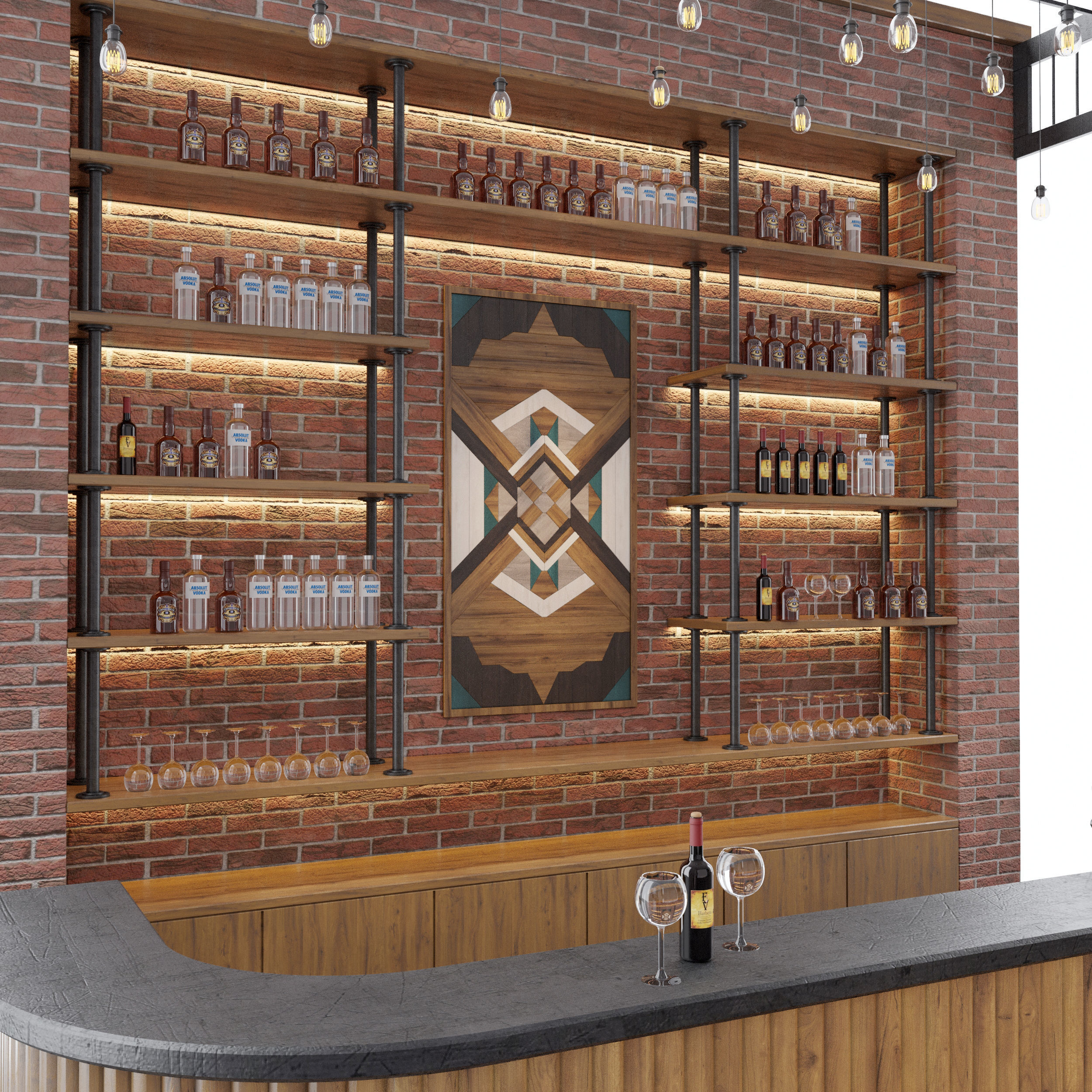 Loft  bar 3D model_1
