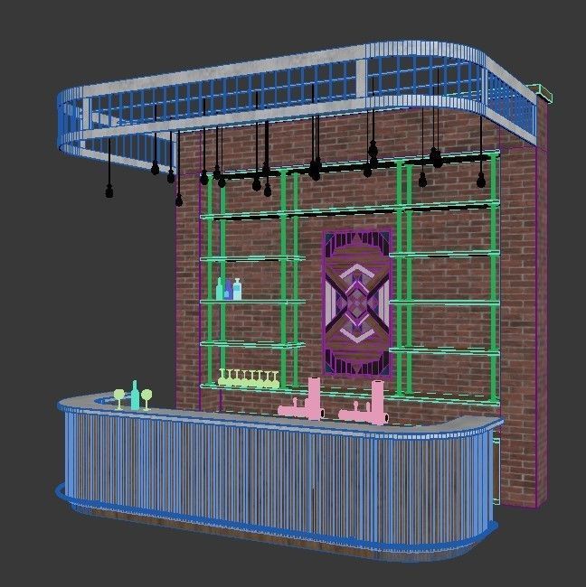Loft  bar 3D model_4