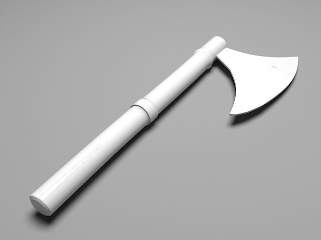 Axe Model with wooden handle Low-poly 3D model_4