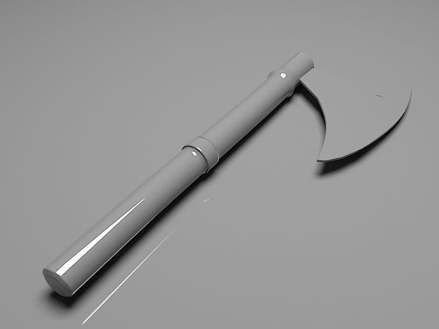 Axe Model with wooden handle Low-poly 3D model_3
