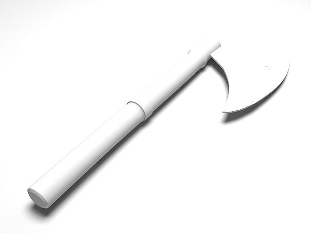 Axe Model with wooden handle Low-poly 3D model_5