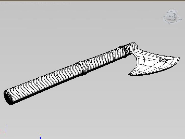Axe Model with wooden handle Low-poly 3D model_6
