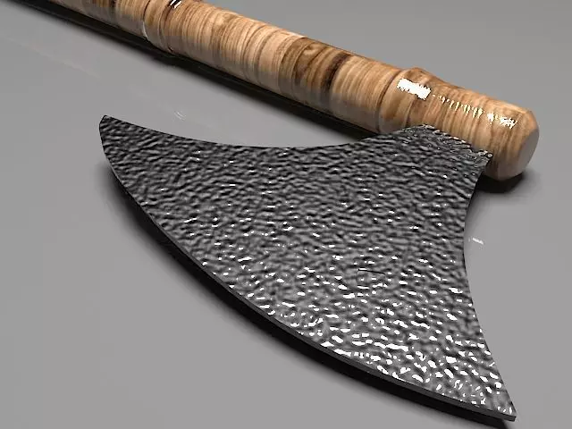 Axe Model with wooden handle Low-poly 3D model_0