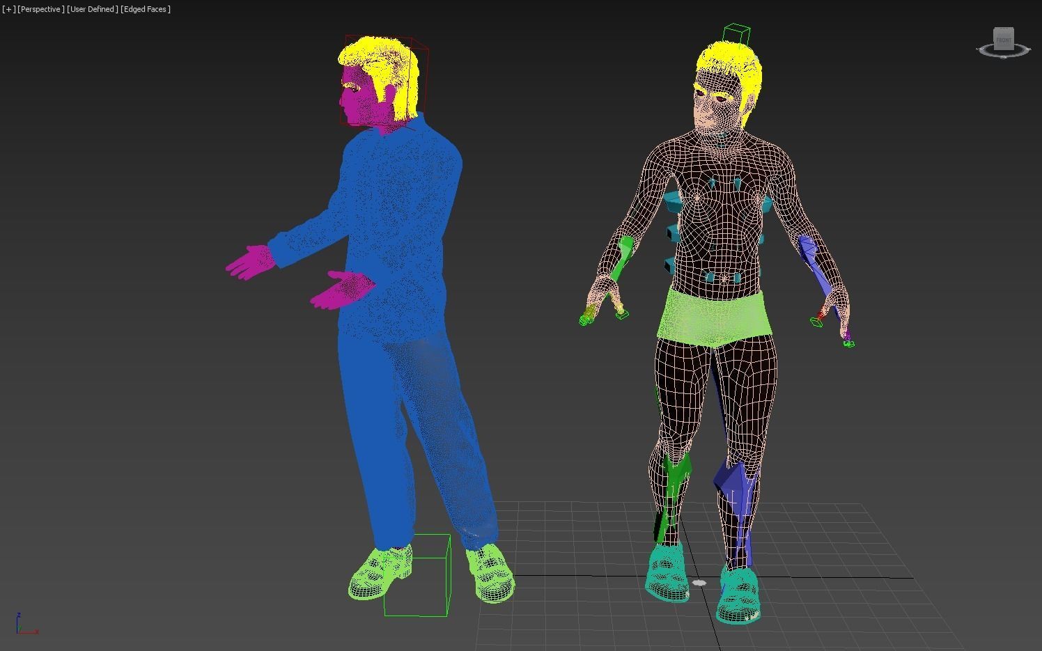 Men real cloth simulation conversation loop animated number 3 3D model_14