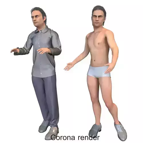 Men real cloth simulation conversation loop animated number 3 3D model