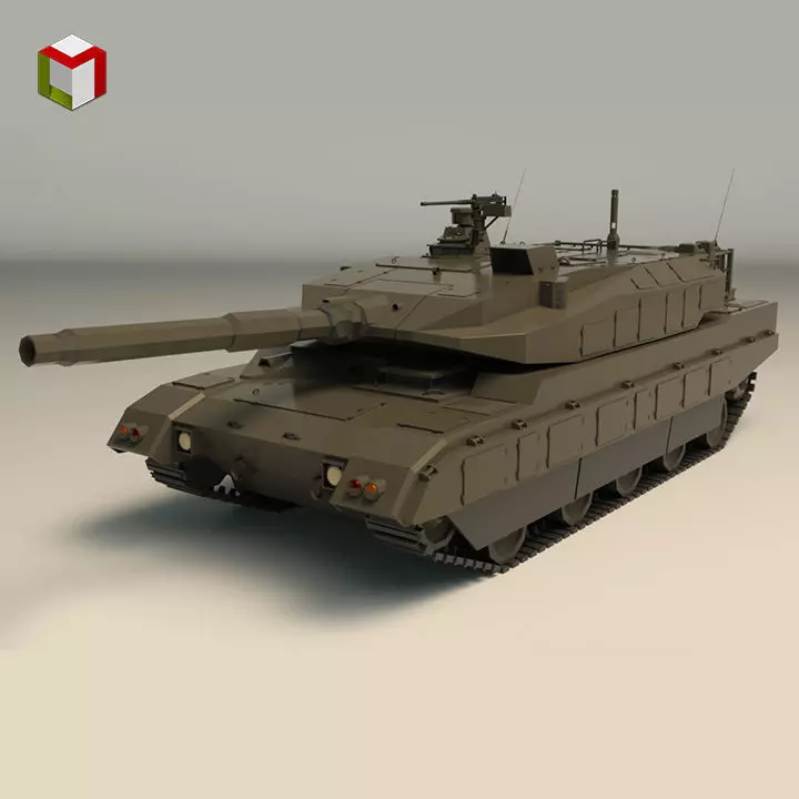 Low Poly Tank 03 Low-poly 3D model_0