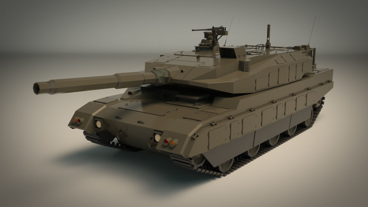 Low Poly Tank 03 Low-poly 3D model_3