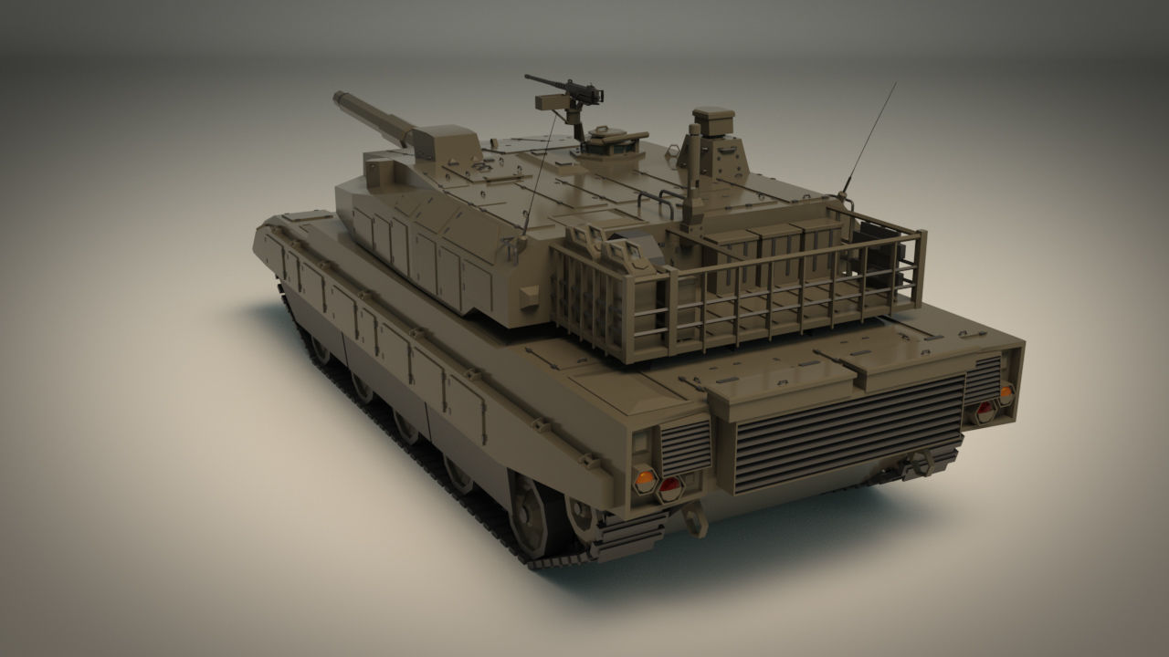 Low Poly Tank 03 Low-poly 3D model_4
