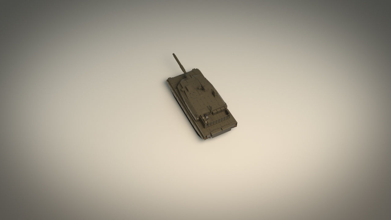 Low Poly Tank 03 Low-poly 3D model_5