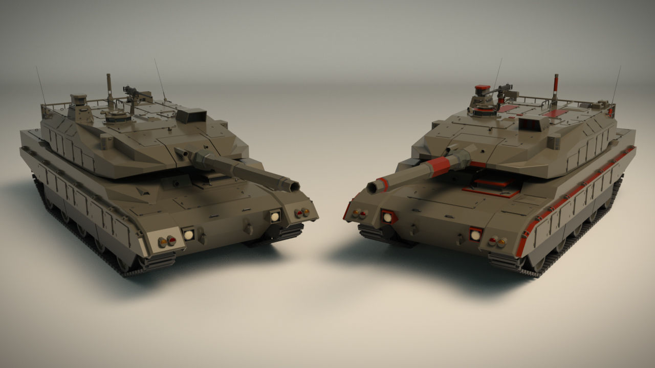 Low Poly Tank 03 Low-poly 3D model_2