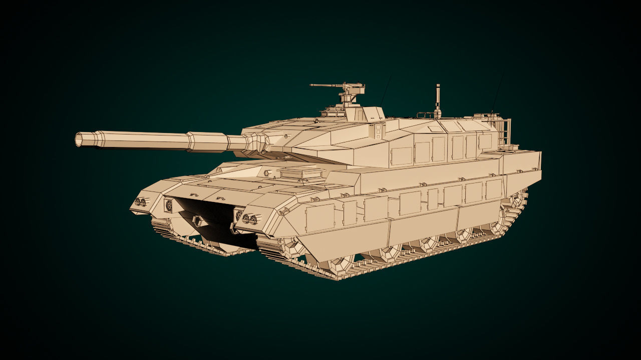 Low Poly Tank 03 Low-poly 3D model_9