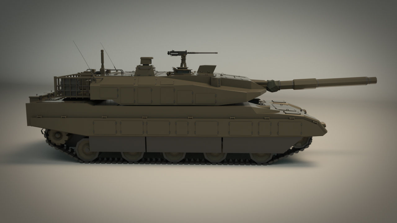 Low Poly Tank 03 Low-poly 3D model_8